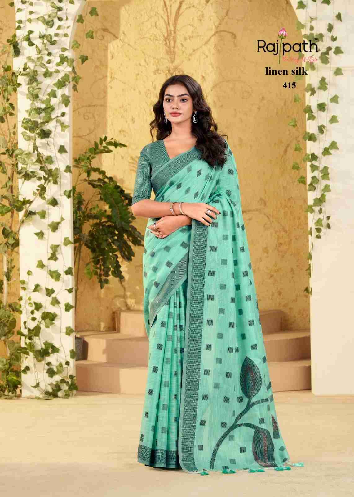 Carnival Silk By Rajpath 412 To 417 Series Indian Traditional Wear Collection Beautiful Stylish Fancy Colorful Party Wear & Occasional Wear Linen Silk Sarees At Wholesale Price